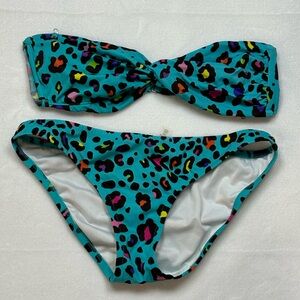 Victoria’s Secret Turquoise Leopard Printed Bikini Swimwear Set